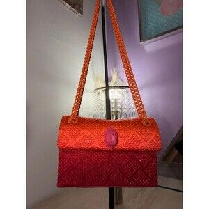Kurt Geiger London Fabric Mini Kensington bag in an orange and pink ombré colorw